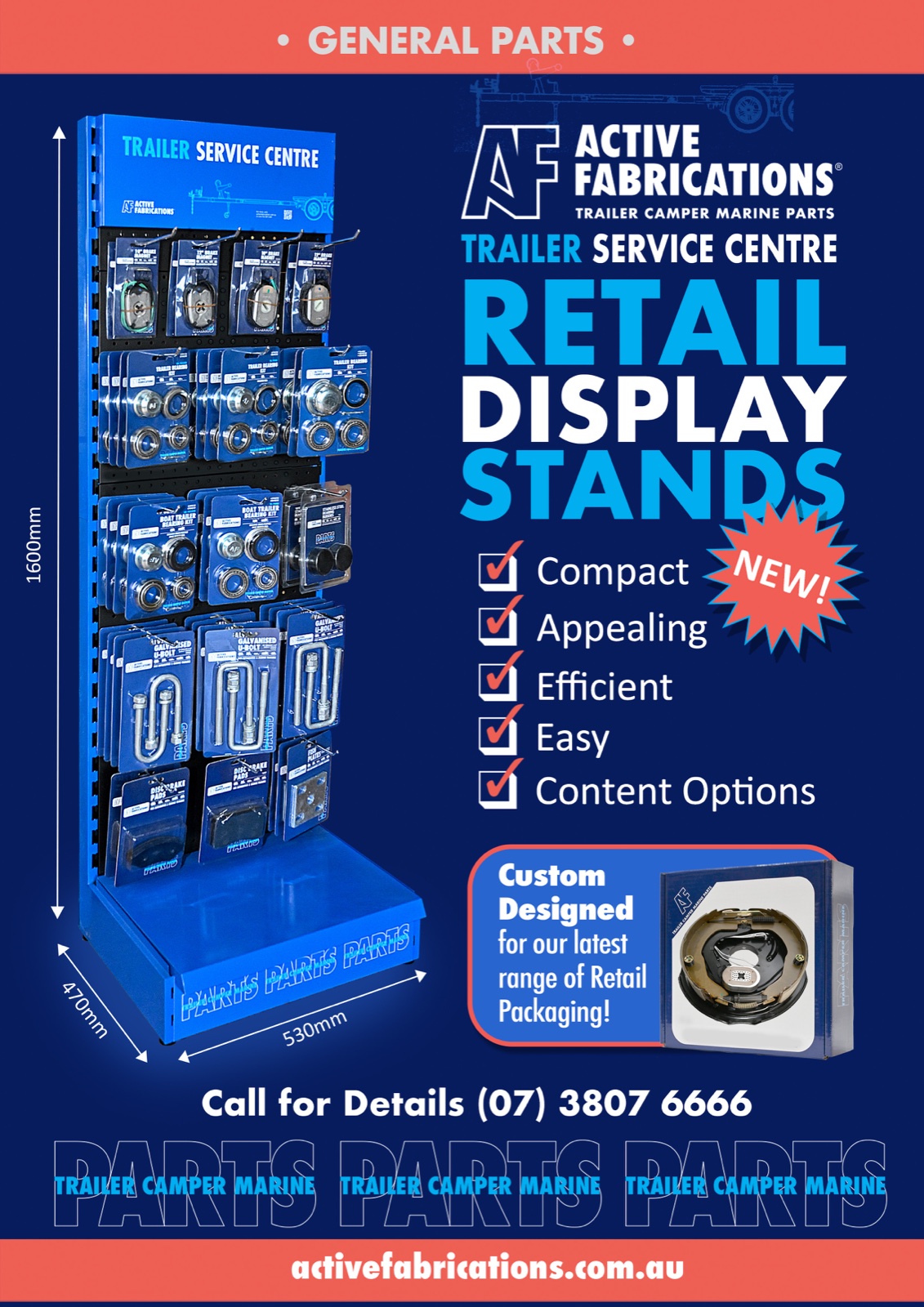 Retail display stands advertisement